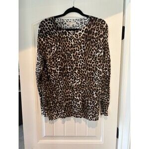 Michael Kors Leopard Print Multi-Color Knit Tunic-Large